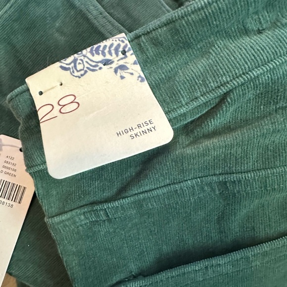 NWT Anthropologie corduroy spruce green skinny pants size 28 - Picture 7 of 10